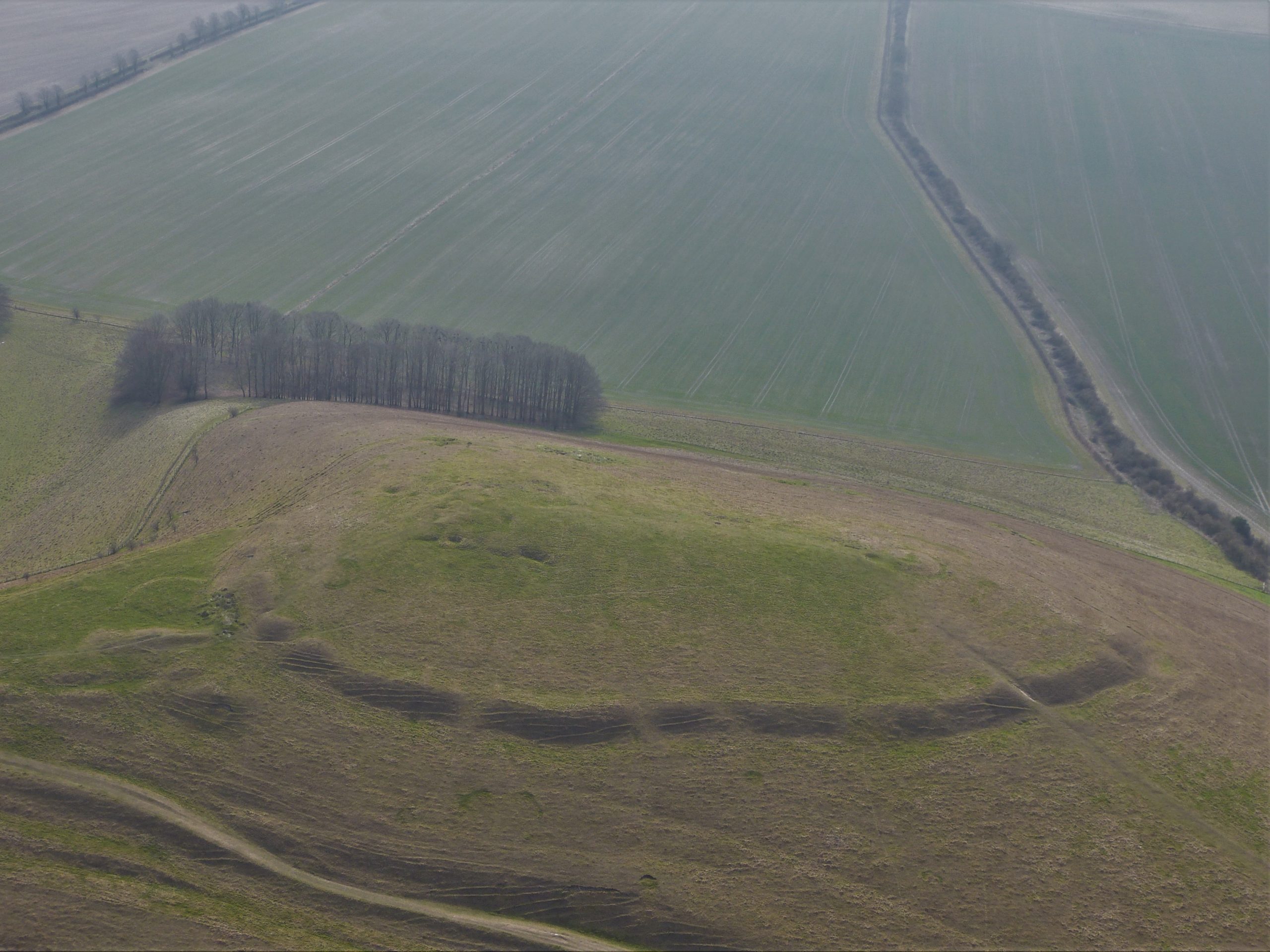 Knap Hill Causewayed Enclosure from the air