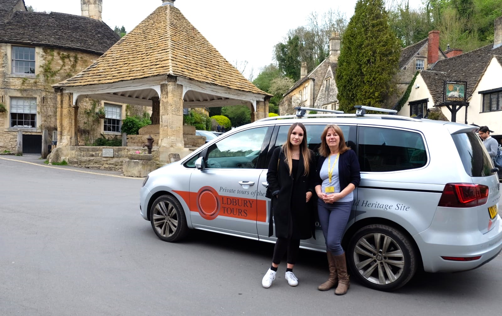 Oldbury Tours guide Kerry in Castle Combe