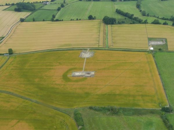 Wilsford Henge from the air during excavations in 2015
